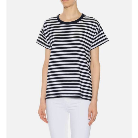 Rag & Bone Blue striped tee XS open back Crewneck navy nautical coastal top - Picture 10 of 15